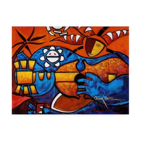 Oscar Ortiz 'The Abstract Musician' Canvas Art,14x19